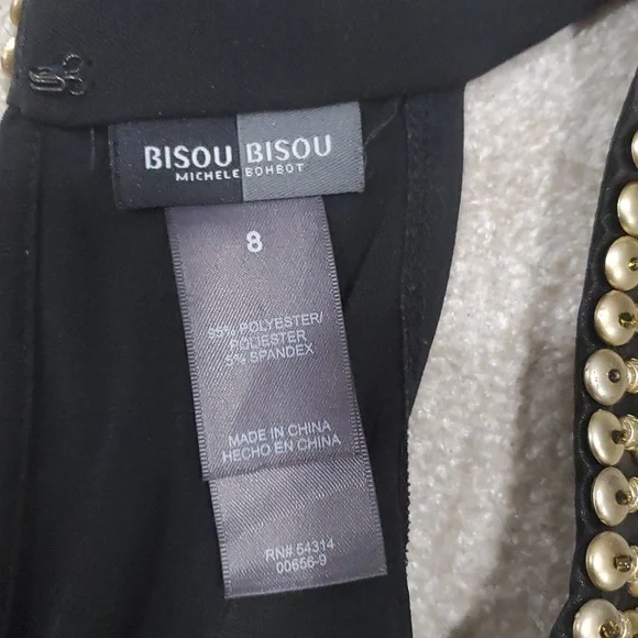 Bisou Bisou black wide leg jumpsuit rompers size 8 - Picture 7 of 13